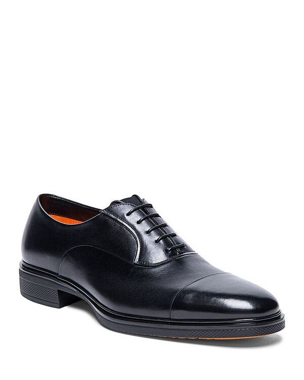 サントーニ メンズ シューズ ドレスシューズ ワンピース キャップ Santoni Mens Cap Toe Dress Shoes Black ブラック