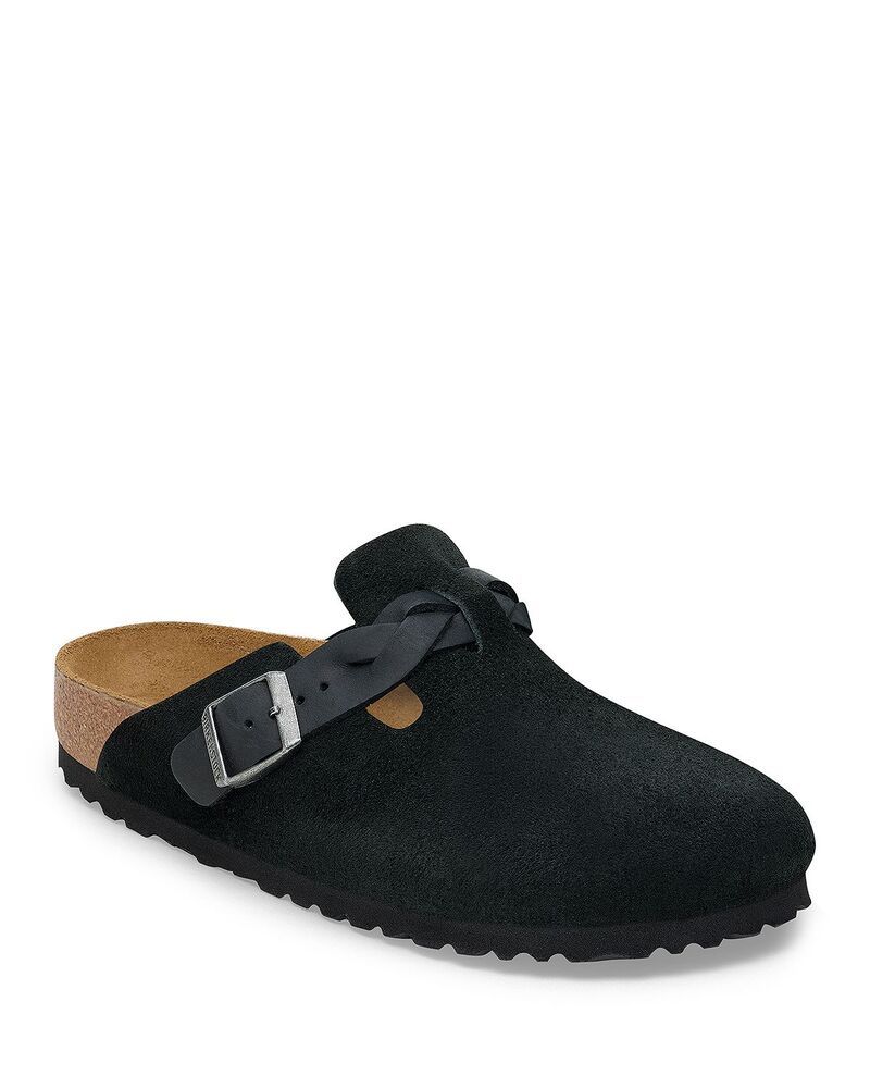 ビルケンシュトック レディース シューズ サンダル Birkenstock Womens Boston Braid Buckle Clogs Black ブラック