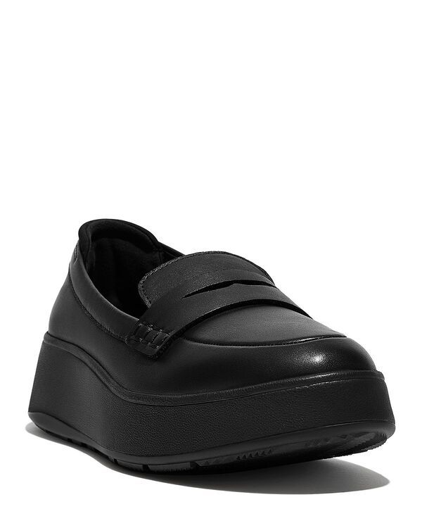 フィットフロップ レディース シューズ スリッポン・ローファー プラットフォーム FitFlop Womens FMode Platform Penny Loafers All Black ブラック