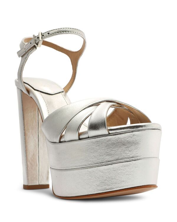 シュッツ レディース シューズ サンダル プラットフォーム ヒール SCHUTZ Womens Keefa High Crossover Higheel Platform Sandals Prata
