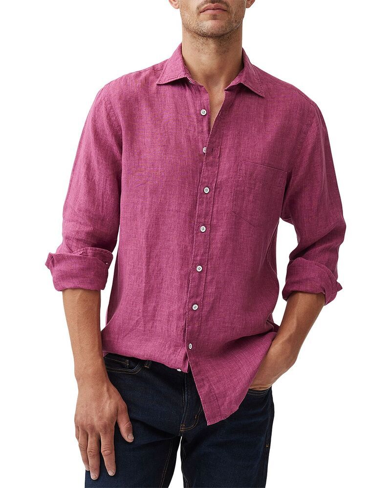 ロッドアンドグン メンズ トップス シャツ リネン Rodd Gunn Coromandelinen Shirt Berry