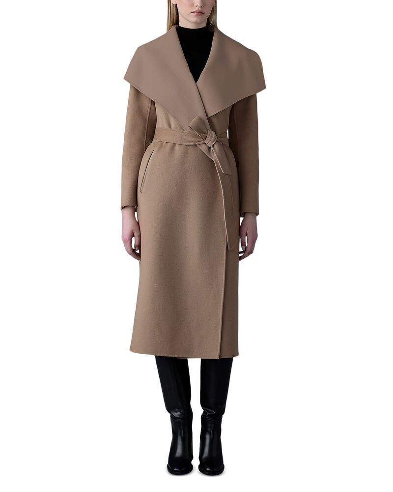 マッカージュ レディース アウター コート ウール Mackage Mai Lightweight Wrap Wool Coat Light Camel キャメル
