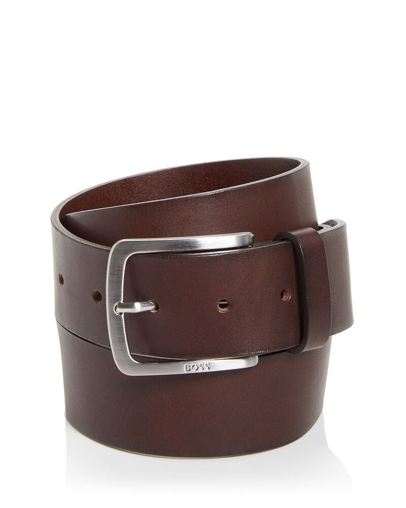 ボス メンズ アクセサリー ベルト レザー BOSS Mens JorV Leather Belt Dark Brown ブラウン