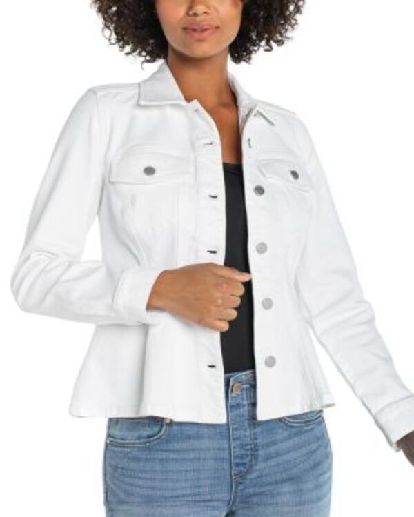 リヴァプール ロサンゼルス レディース アウター ジャケット・ブルゾン Liverpoolos Angeles Fit and Flare Trucker Jacket Bright White ホワ