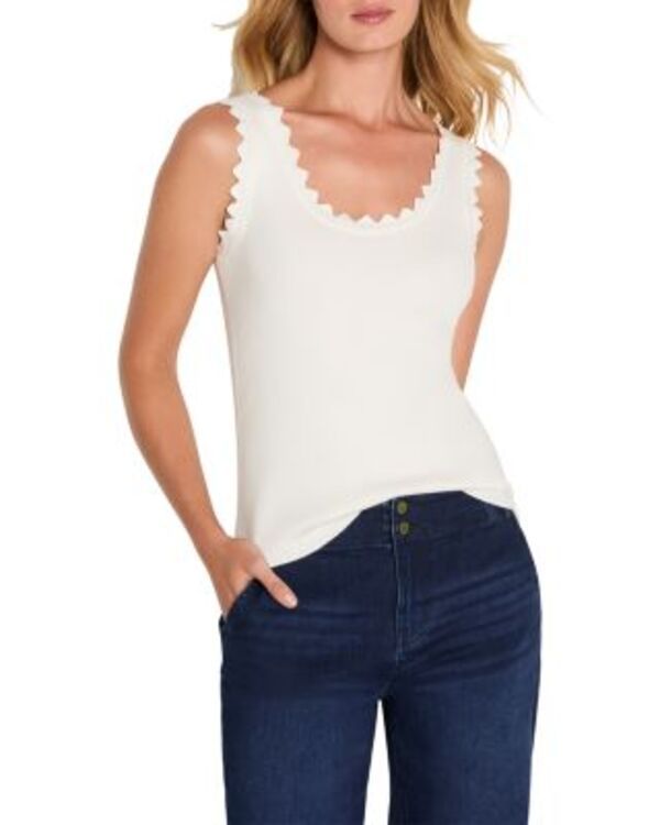 ニックプラスゾーイ レディース トップス タンクトップ セーター NICZOE Scallop Sweater Tank Top Classicream クリーム