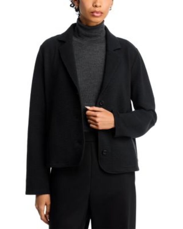 エイリーンフィッシャー レディース アウター ジャケット・ブルゾン ニット Eileen Fisher Texturedouble Knit Notch Collar Jacket Black ブラッ