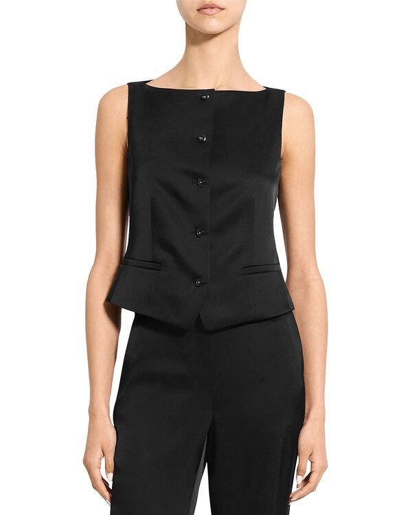 セオリー レディース アウター ベスト Theory Boat Neck Vest Black ブラック