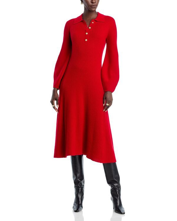 エリータハリ レディース アウター ニット・セーター Elie Tahari The Shawna Cashmere Sweater Dress Red Love レッド
