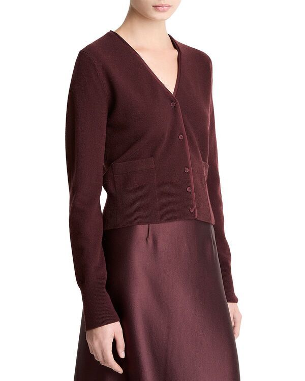 ヴィンス レディース アウター カーディガン Vネック ウール セーター Vince Wool Blend V Neck Cardigan Sweater Oxblood オックスブラッド