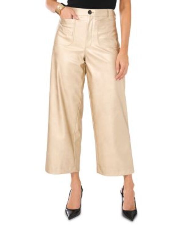 ヴィンスカムート レディース ボトムス カジュアルパンツ トール クロップド VINCE CAMUTO Cropped Metallic Pantsoft Gold ゴールド