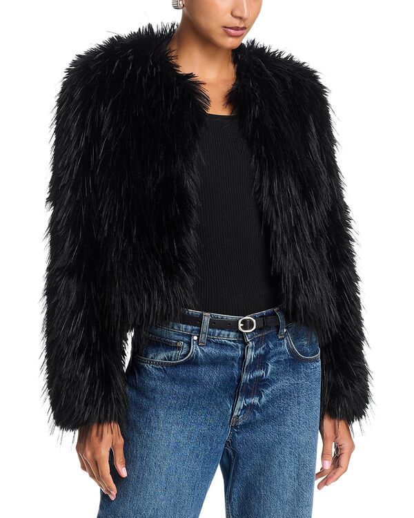 ジェネレーションラブ レディース アウター ジャケット・ブルゾン Generation Love Giana Faux Fur Jacket Black ブラック