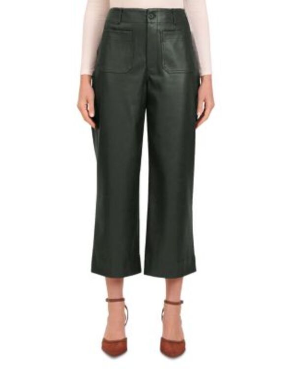 バガテル レディース ボトムス カジュアルパンツ ワイドレッグ クロップド レザー フェイクレザー Bagatelle Faux Leather Cropped Wide Leg Pants Fore