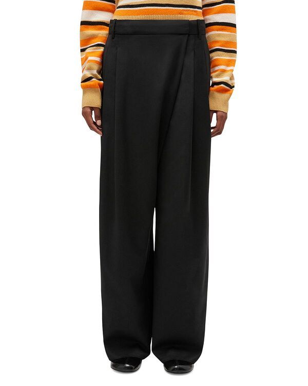 ガニー レディース ボトムス カジュアルパンツ GANNI Cross Over Trousers Black ブラック