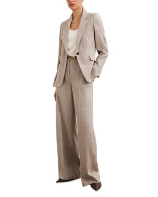 レイス レディース ボトムス カジュアルパンツ ワイドレッグ REISS Isla Wide Leg Pants Grey グレー