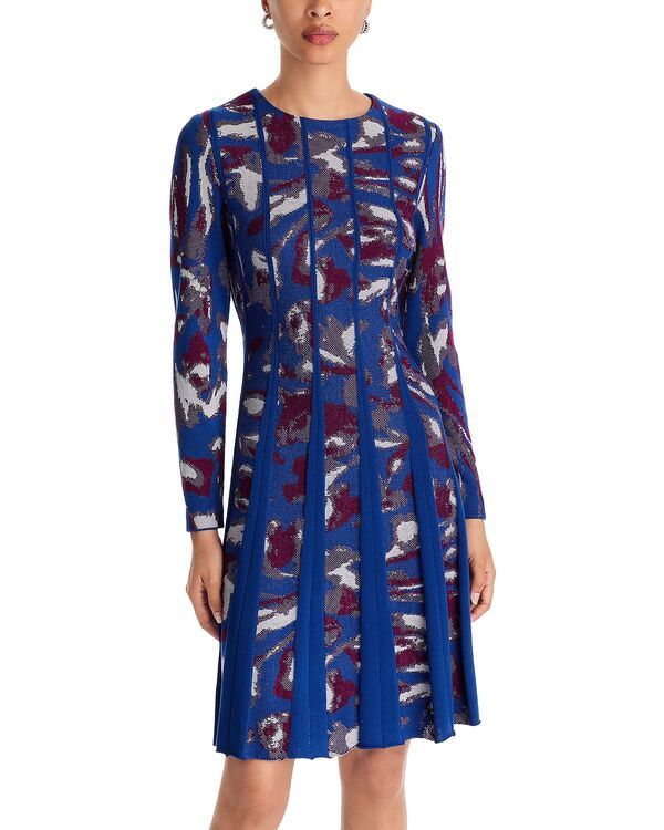 ミソック レディース アウター ニット・セーター Misook Jacquard Sweater Dress Lazuli BlueSand ブルー