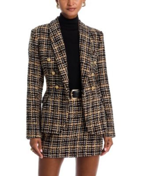 アクア レディース アウター ジャケット・ブルゾン ツイード AQUA Cutaway Tweed Jacket Exclusive BrownBlack Multi ブラック