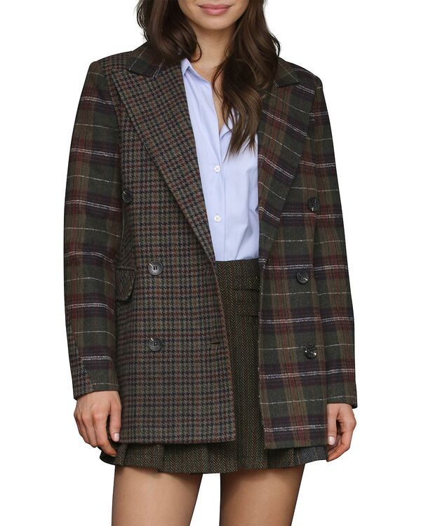 アヴェックレフィーユ レディース アウター ジャケット・ブルゾン ブレザー Avec Les Filles Pattern Block Plaid Blazer Olive Burgundy Plai