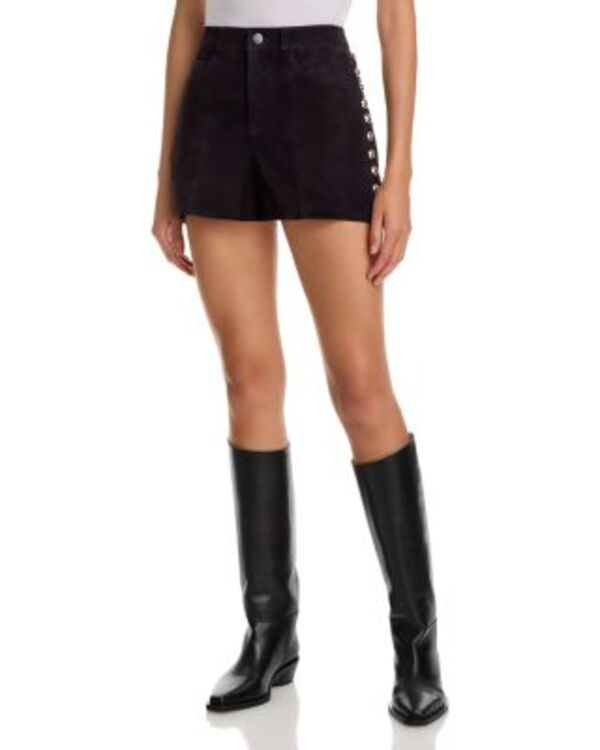 サンク ア セプト レディース ボトムス ハーフパンツ・ショーツ ショートパンツ スエード Cinq Sept Studded Suede Shannon Shorts Black ブラック