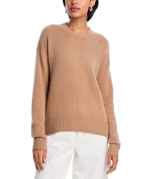 アクア レディース アウター ニット・セーター クルーネック AQUA 100 Cashmere Crewneck Sweater Exclusive Camel キャメル