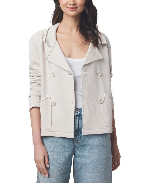 スプレンディット レディース アウター ジャケット・ブルゾン パイル ブレザー Splendid French Terry Double Breasted Blazer Pale Oak Heathe