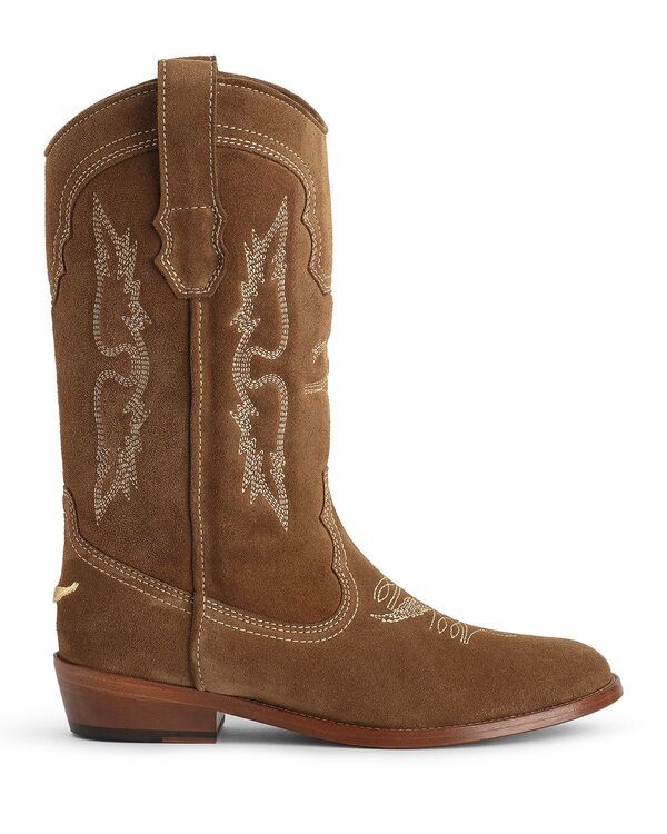 ザディグ エ ヴォルテール レディース シューズ ブーツ・レインブーツ Zadig Voltaire Womens Tex Almond Toe Western Boots Cognac
