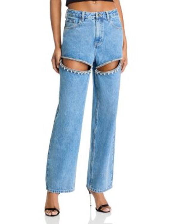 スティーブ マデン レディース ボトムス カジュアルパンツ STEVE MADDEN Taylorhinestone Trim Pants Medium Blue ブルー