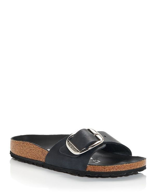 ビルケンシュトック レディース シューズ サンダル Birkenstock Womens Madrid Big Buckle Sandals Black LeatherSilver ブラック