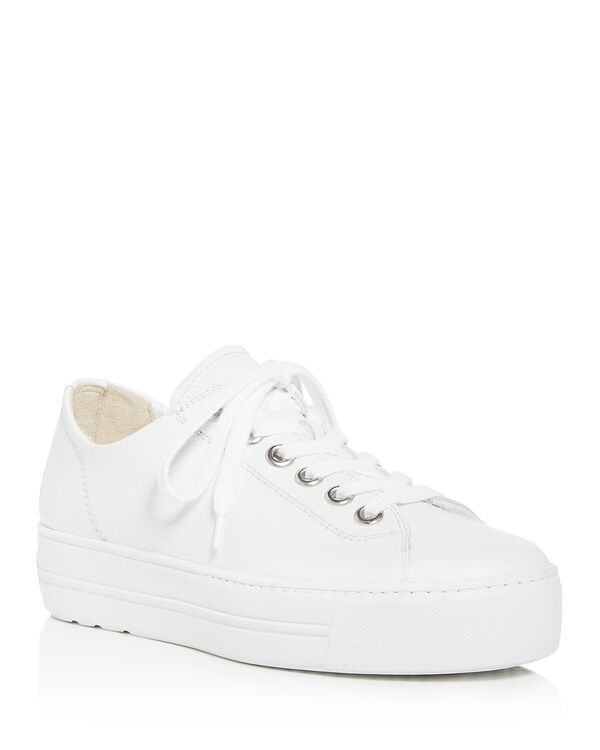 ポール・グリーン レディース シューズ スニーカー プラットフォーム Paul Green Womens Bixby Low Toplatform Sneakers White Leather ホワイ