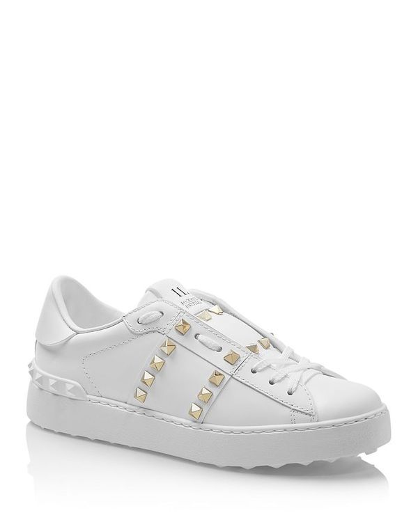 ヴァレンティノ レディース シューズ スニーカー Valentino Garavani Womens Rockstud Untitled Low Top Sneakers WhiteGold Stud