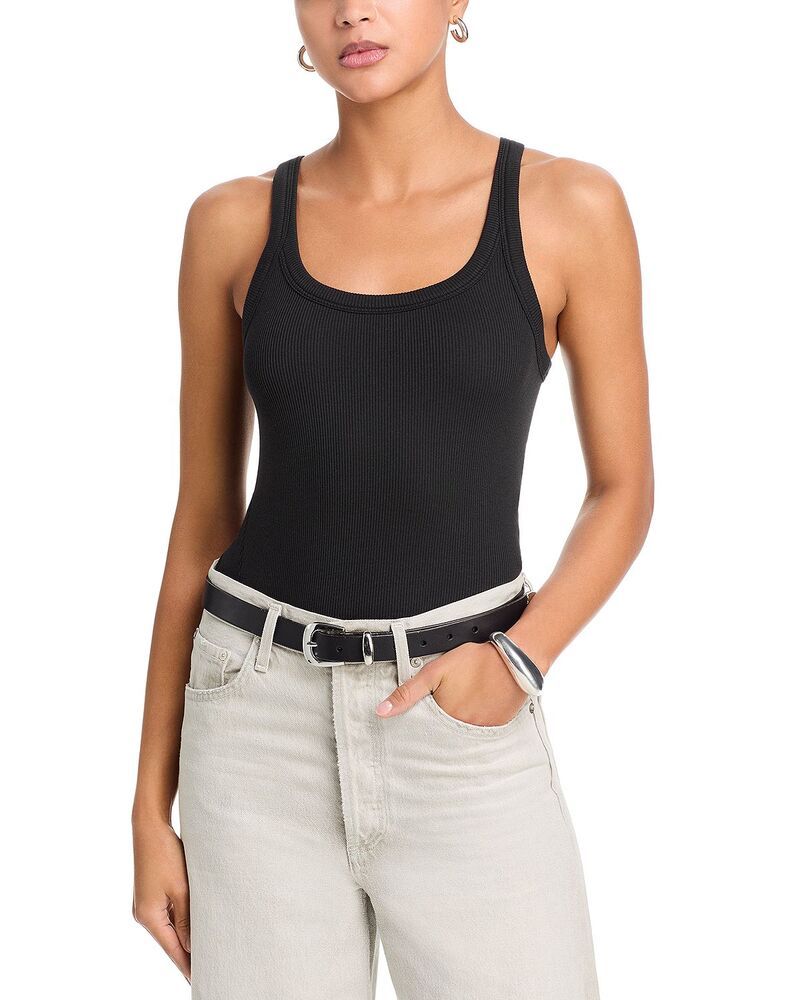 ラグアンドボーン レディース トップス タンクトップ rag bone Thessential Rib Wide String Tank Top Black ブラック