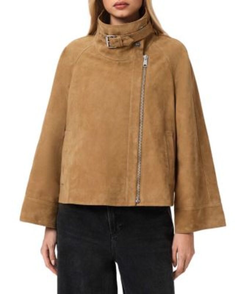 オールセインツ レディース アウター ジャケット・ブルゾン スエード ALLSAINTS Rhodesuede Jacket Camel Brown ブラウン