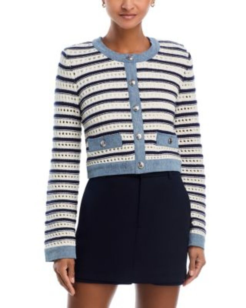 スティーブ マデン レディース アウター カーディガン STEVE MADDEN Casette Cardigan Ivory Stripe アイボリー