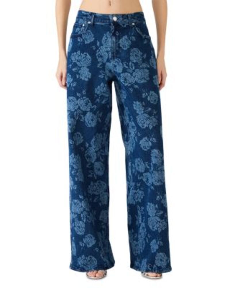 スティーブ マデン レディース ボトムス デニムパンツ プリント ジーンズ STEVE MADDEN Jaxon Printed High Rise Relaxed Barrel Jeans in R
