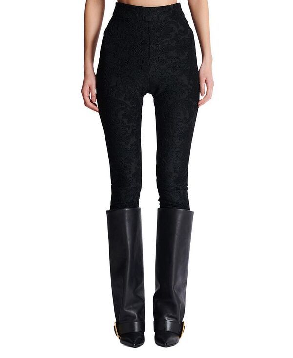 バルマン レディース ボトムス レギンス Balmain Baroque Patterned Leggings Black ブラック