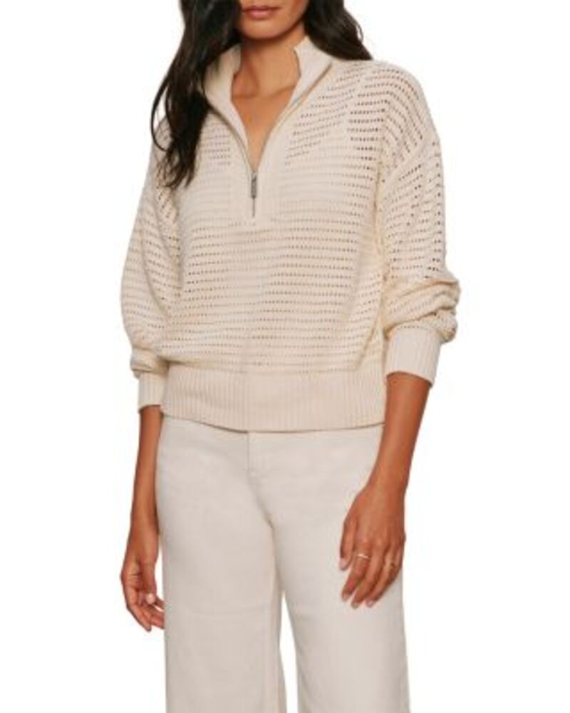 サンクチュアリー レディース アウター ニット・セーター ハーフジップ Sanctuary Quarter Zip Openwork Sweater Collagen