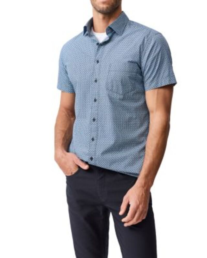 ロッドアンドグン メンズ トップス シャツ Rodd Gunn Chartwell Short Sleeve Shirt Navy ネイビー