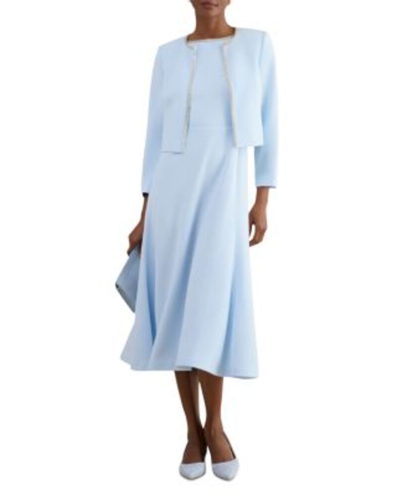 ホッブスロンドン レディース アウター ジャケット・ブルゾン クロップド HOBBS LONDON Beatrix Cropped Jacket Pale Blue ブルー
