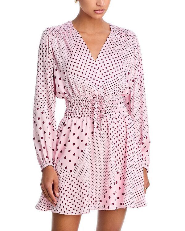 デレクラムテンクロスバイ レディース トップス ワンピース プリント サテン Derek Lam 10 Crosby Calanthe Printed Satin Dress Pink QuartzB