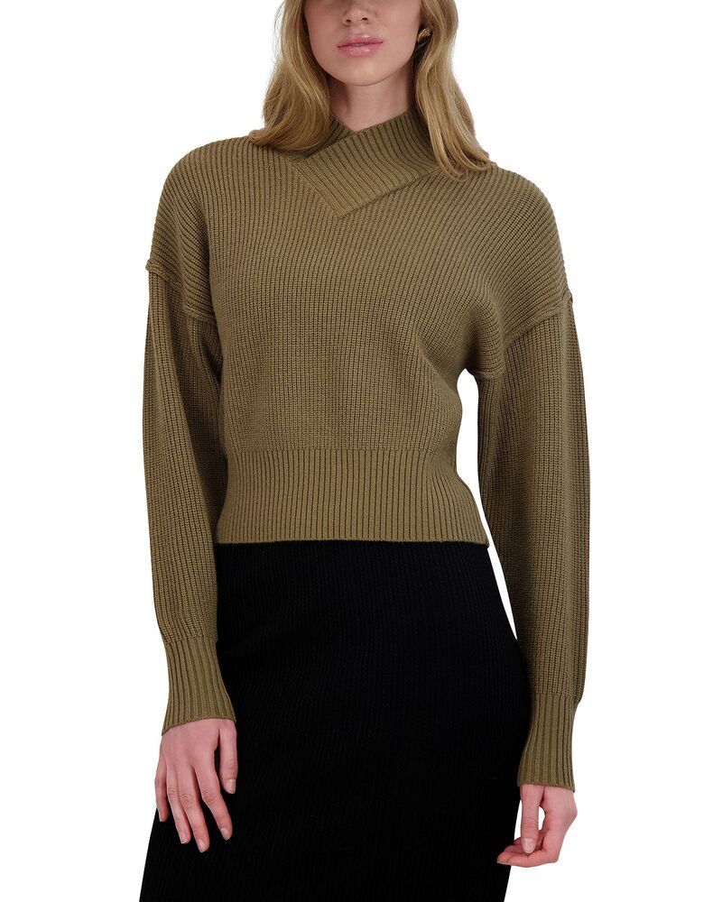 ポイント レディース アウター ニット・セーター Point Chunky Knit Sweater Gold Olive オリーブ