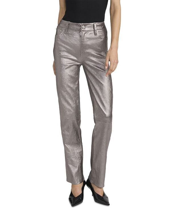 フレーム レディース ボトムス デニムパンツ レザー ジーンズ FRAME Le Sleek Straight High Rise Shimmer Leather Jeans in Broken Mi