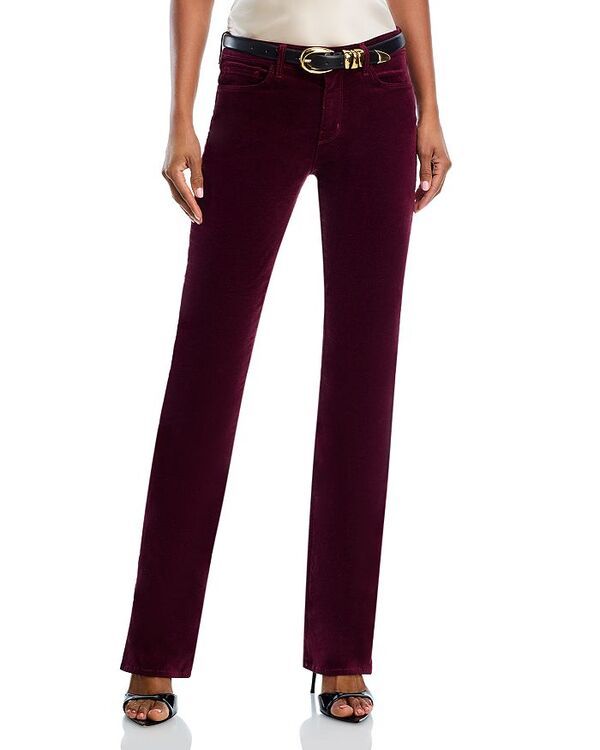ラジャンス レディース ボトムス デニムパンツ ベルベット ジーンズ LAGENCE Stevie Velvet High Rise Straight Jeans in Dark Port Dark