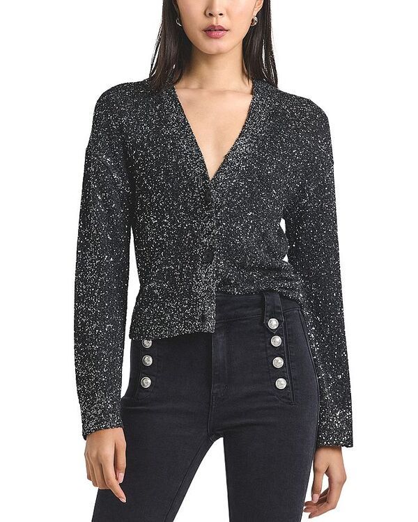 デレクラムテンクロスバイ レディース アウター カーディガン スパンコール Derek Lam 10 Crosby Kalena Sequin Plated Cardigan BlackCharcoa