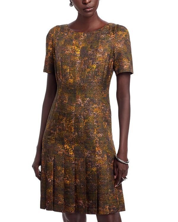ラファイエットワンフォーエイト レディース トップス ワンピース プリーツ Lafayette 148 New York Puff Sleeve Pleated Dress Black Mult ブラ