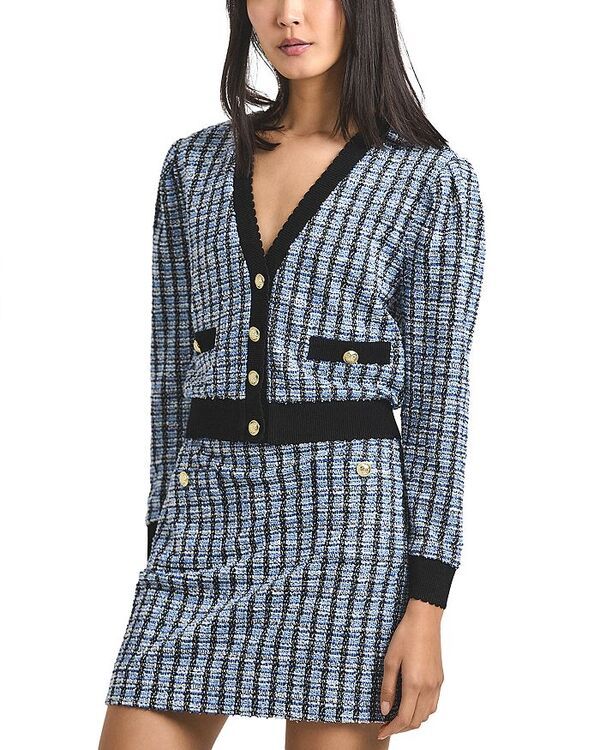 デレクラムテンクロスバイ レディース アウター ジャケット・ブルゾン ツイード カーディガン ジャケット Derek Lam 10 Crosby Tweed Cardigan Jacket Blue