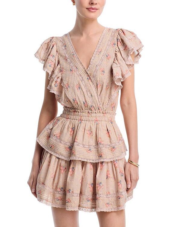ラブスハックファンシー レディース トップス ワンピース レーストリム ミニワンピース ミニ レース LoveShackFancy Gwen Lace Trim Mini Dress Vintage
