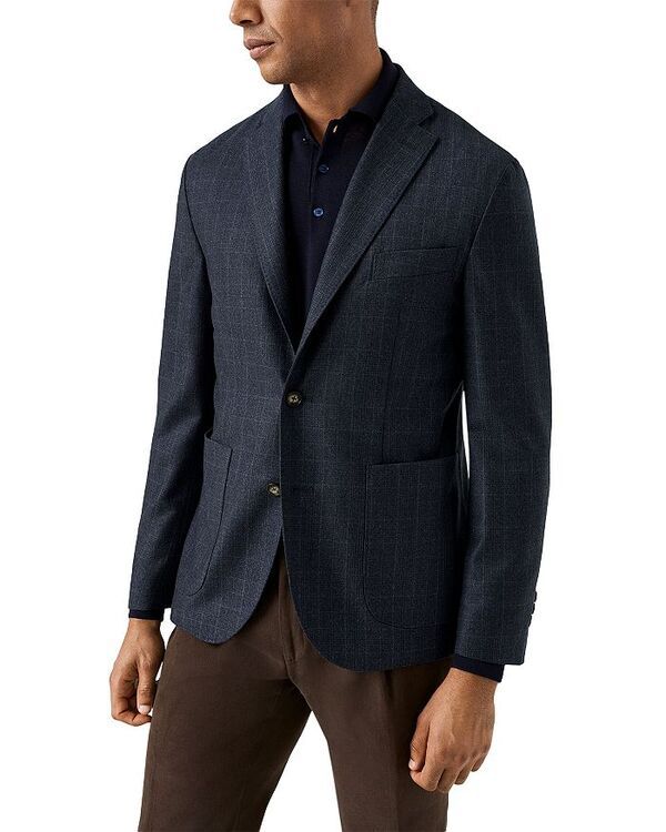 エトン レディース アウター ジャケット・ブルゾン リラックスフィット ウール ジャケット Eton Relaxed Fit Soft Wool Jacket Navy ネイビー