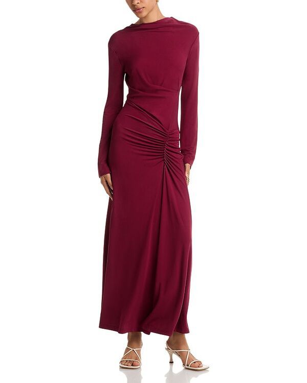 シムカイ レディース トップス ワンピース SIMKHAI Ferrera Long Sleeve Dress Cranberry