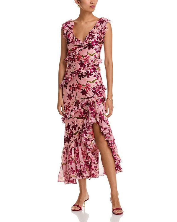 サンク セプト レディース トップス ワンピース Cinq Sept Trailing Hibiscus Ora Dress Blush Peta ブラッシュ