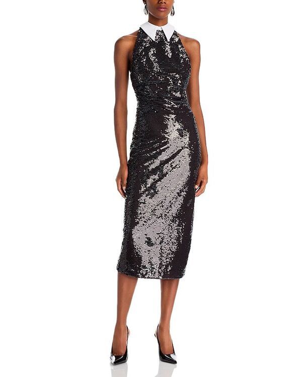 ラジャンス レディース トップス ワンピース スパンコール コントラスト LAGENCE Lilith Sequin Contrast Collar Dress BlackWhite Contrast