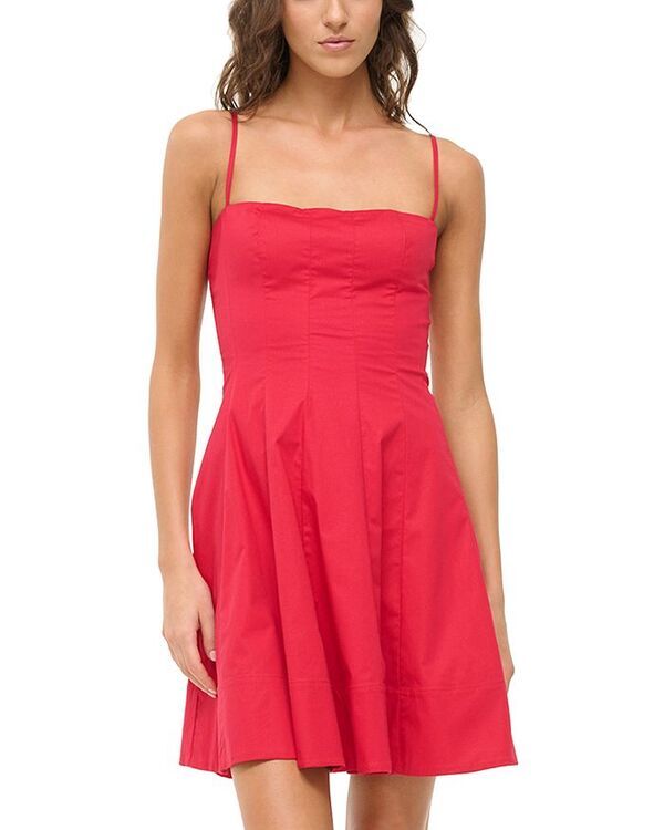 スタウド レディース トップス ワンピース ミニワンピース ミニ STAUD Wylie Poplin Mini Dress Cherry